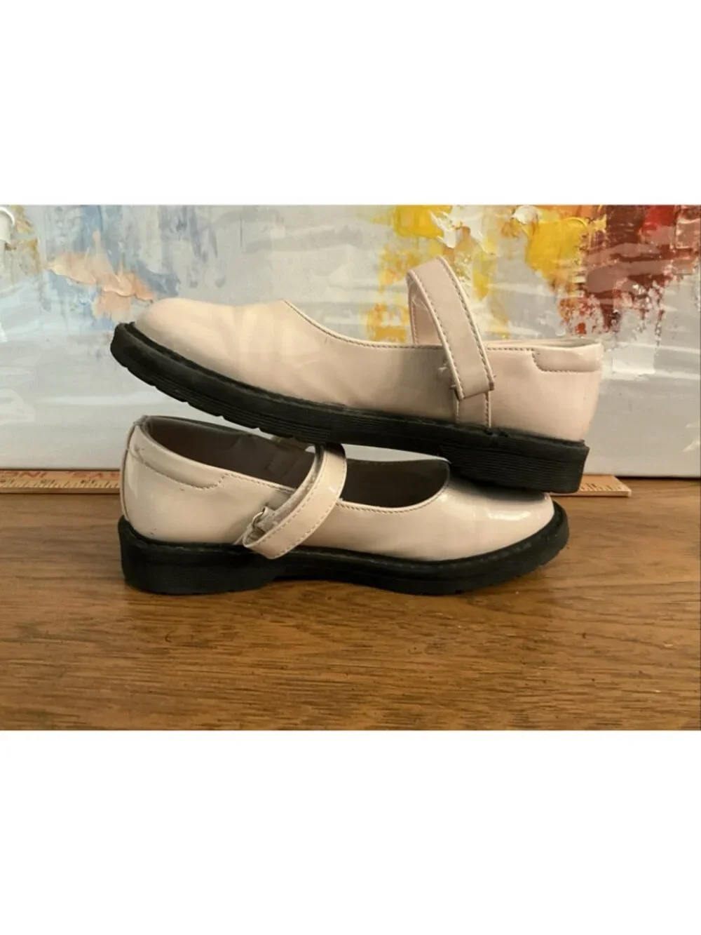 Thereabouts Flutter Girls Round Closed Toe Mary Jane Shoes Nude Sz 2M